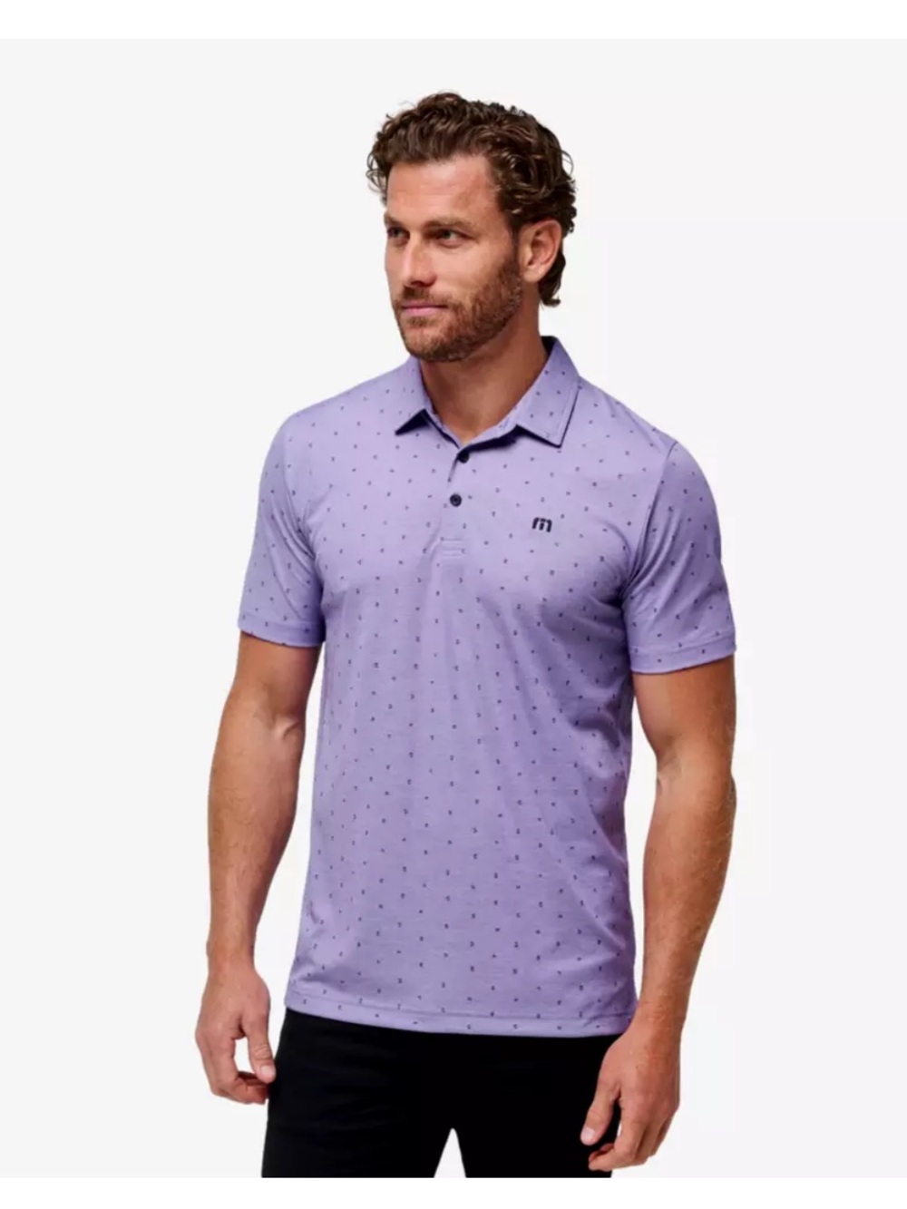 NWOT Travis Mathew Always Summer Men's Short Sleeve Golf Polo - Lavender large